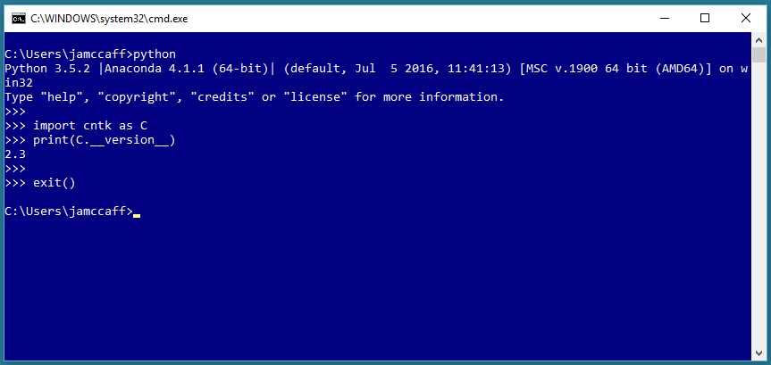 Verifying the CNTK Installation