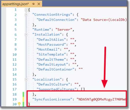 Insert Syncfusion License