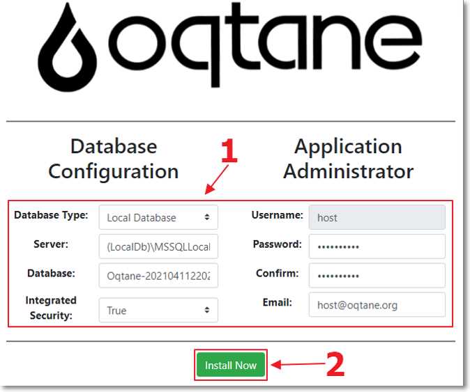 Oqtane Install Wizard