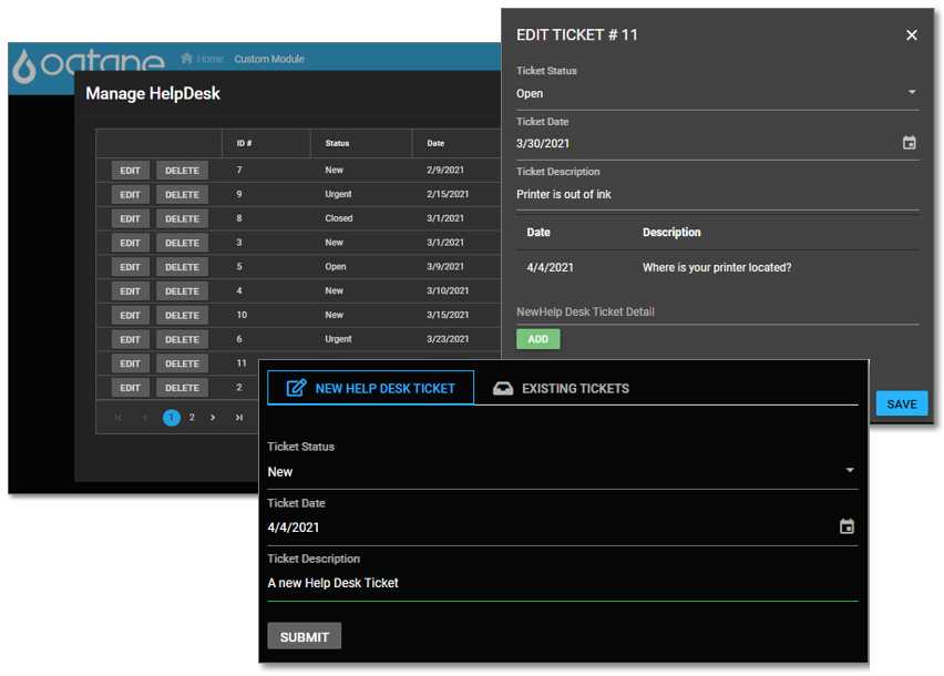 The Help Desk Application in Action