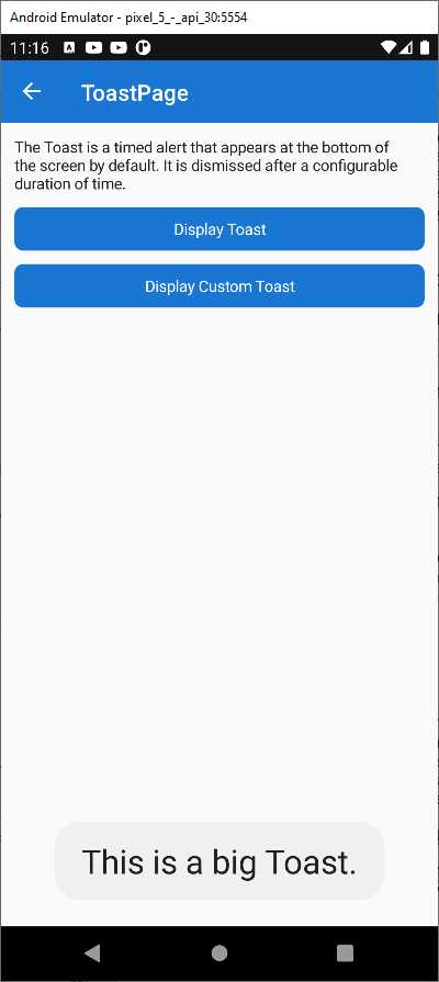 Displaying a Toast Notification