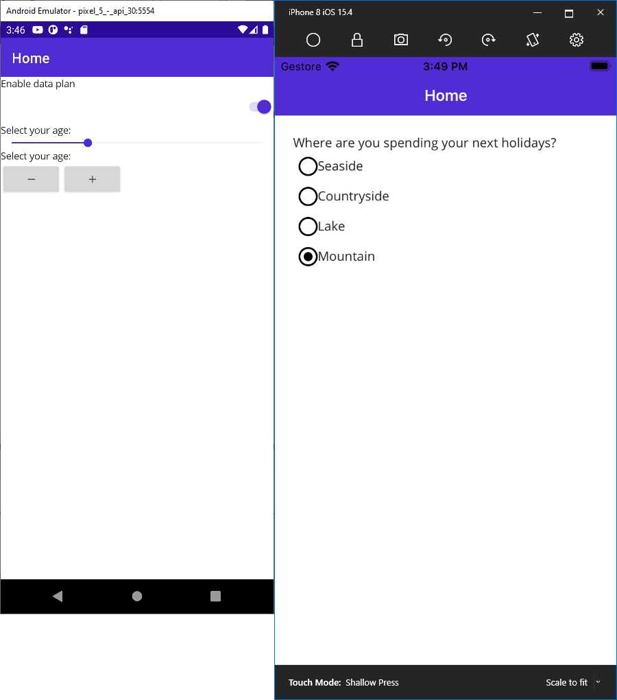 Item selection with RadioButton views