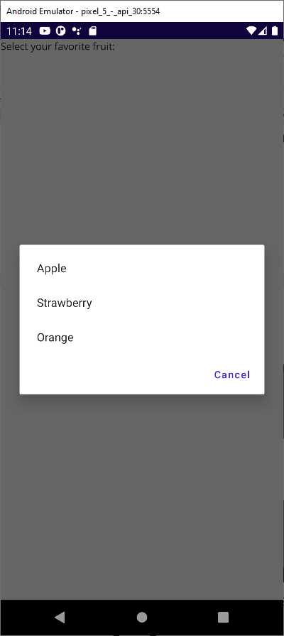 Selecting items with a Picker