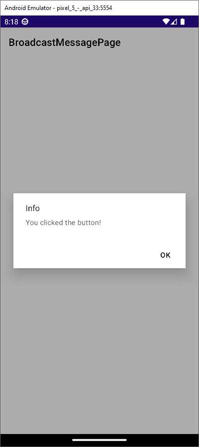The message was received and the UI is reacting