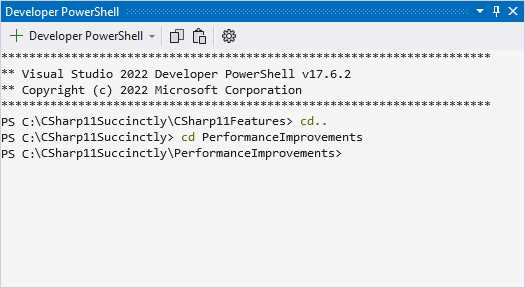 Developer PowerShell in Visual Studio