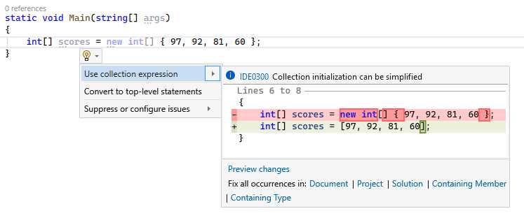 Refactoring Quick Action