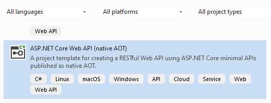 The ASP.NET Core Web API Native AOT Template
