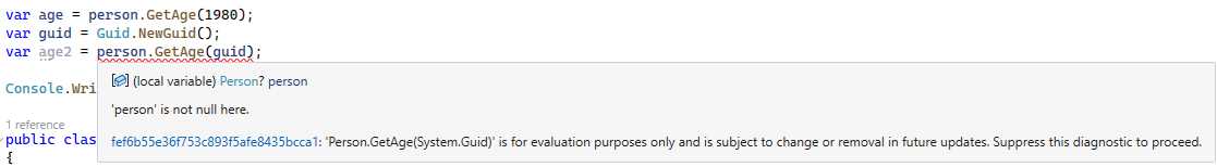 The Error Message Displayed in Visual Studio