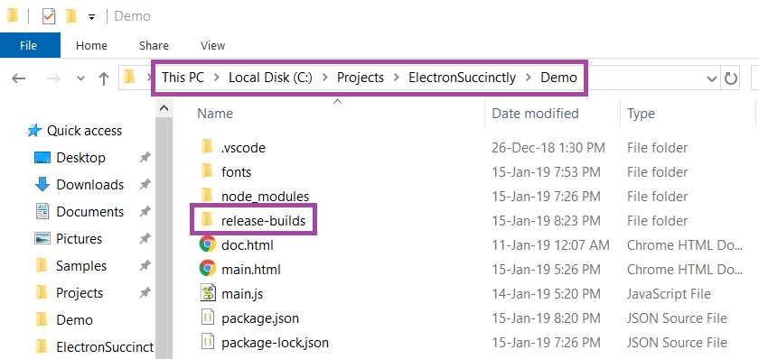 Application release-builds Folder