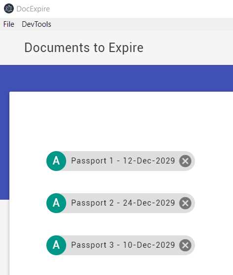 Items Added to the Main Window