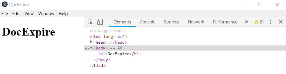 The Application Running with Chrome Developer Tools Opened