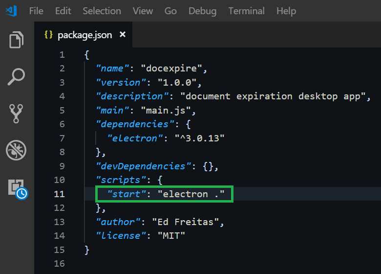 The “start” Script
