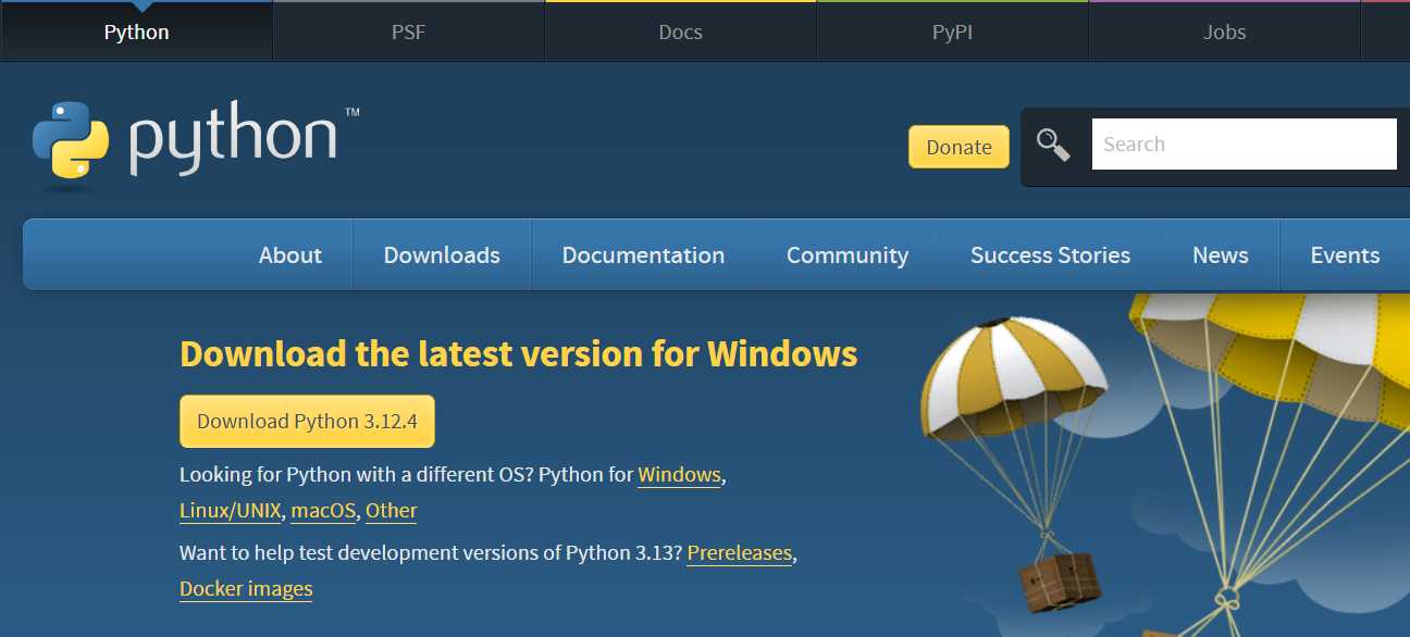 Python Downloads Website