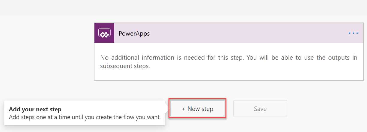 Add a new step to the Power Automate flow