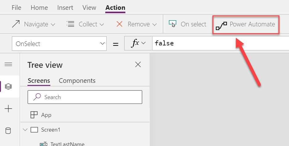 Associate the button with Power Automate