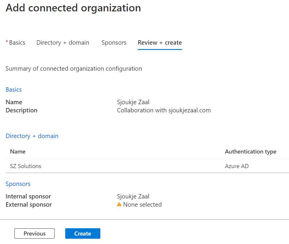 Connected organization summary