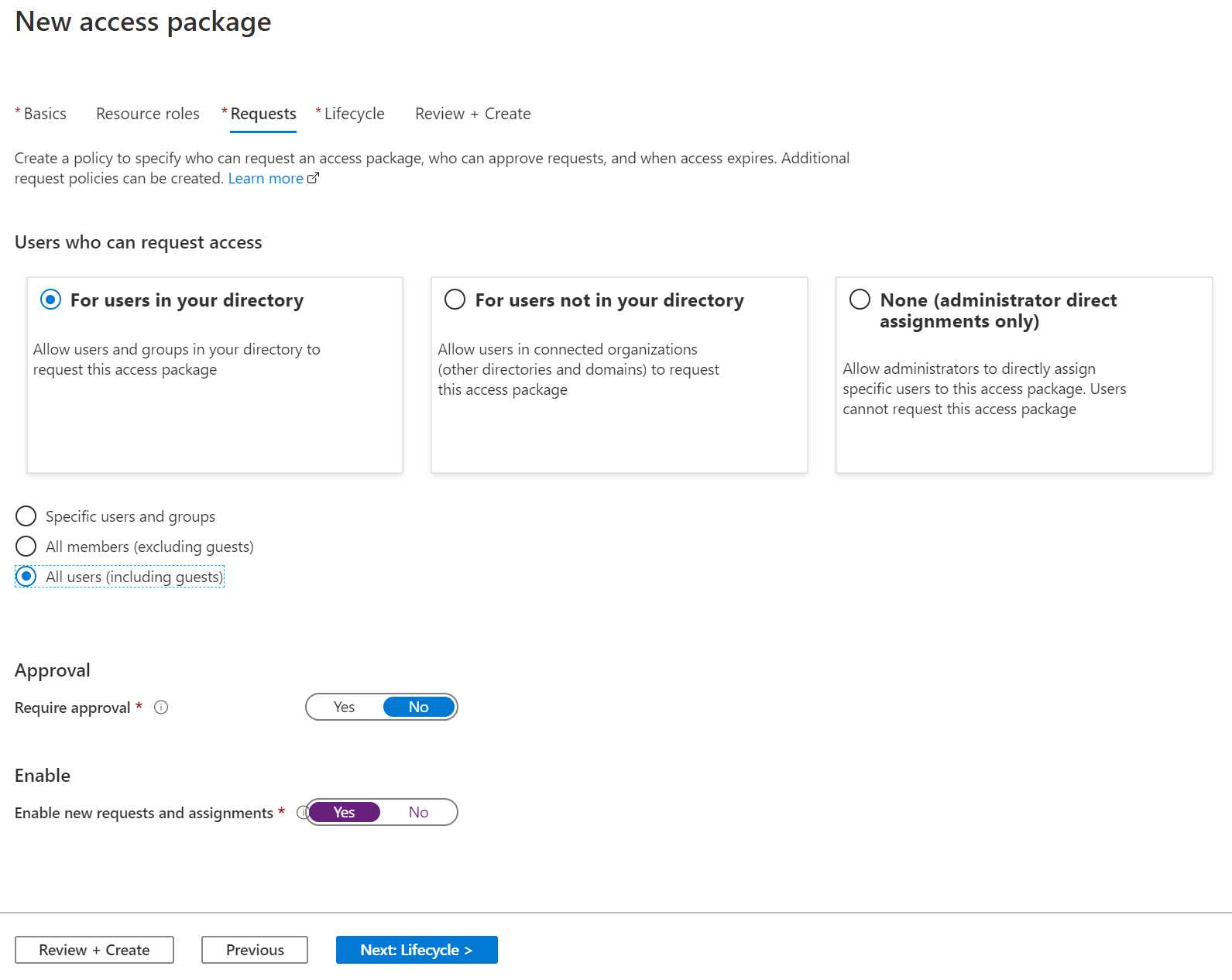 Create access policy