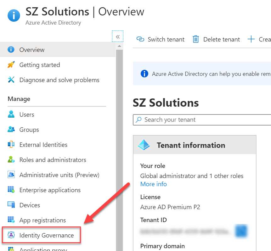 Identity Governance in the Azure portal