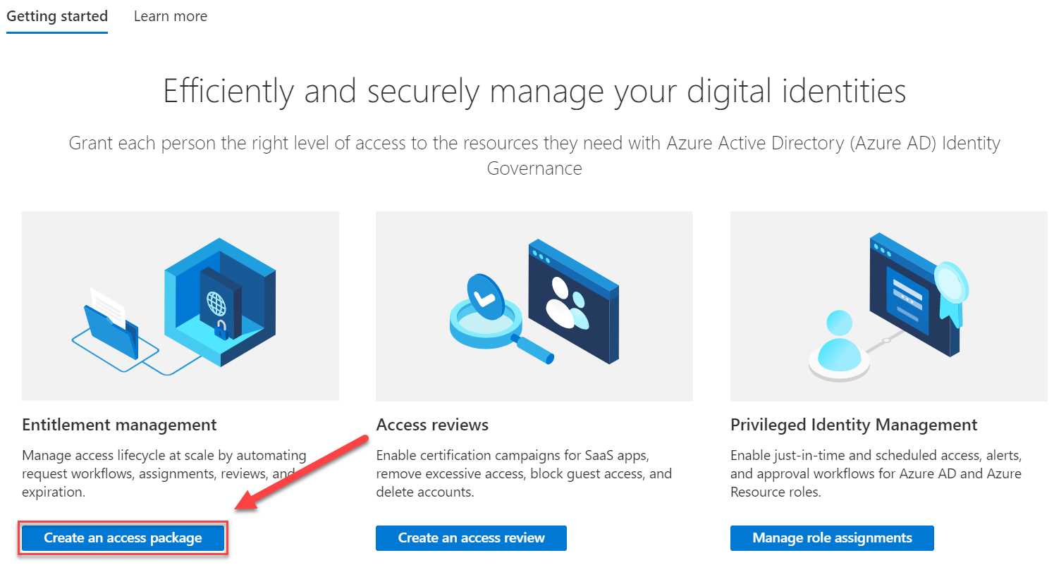 Identity Governance overview blade