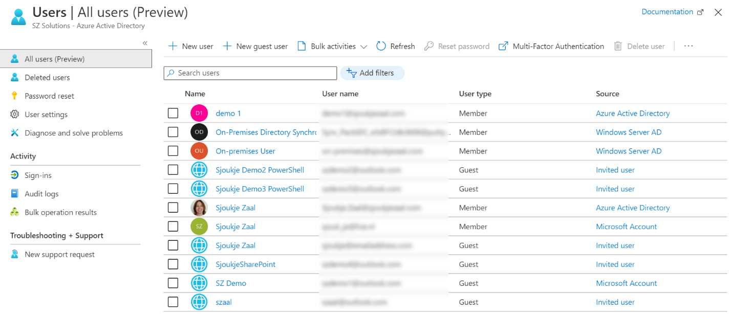 Overview of internal and external users in Azure AD