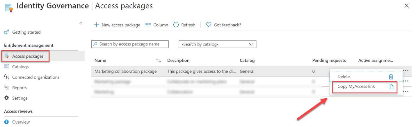 Retrieve package link