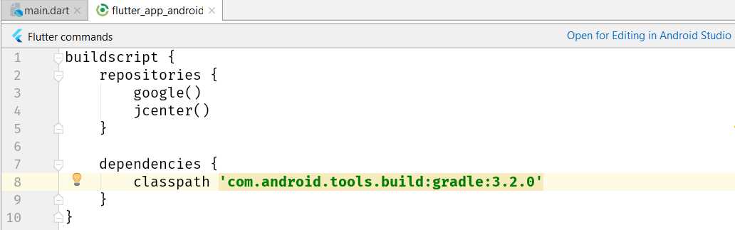 The Build.gradle file contents edited