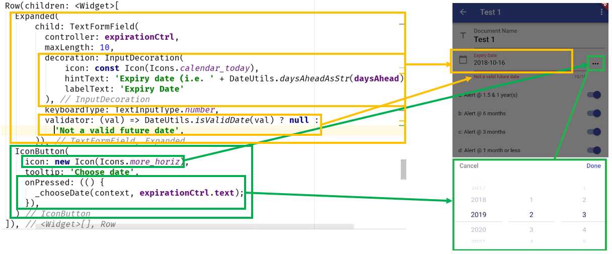 The Expiry Date field—Document Details screen
