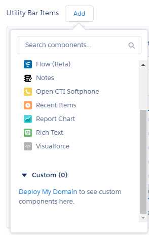 Adding a Utility Item (Force.com Component)