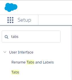 Searching for the Tabs Option within the Setup