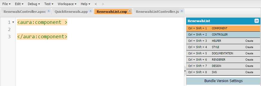 The RenewalsList Component Bundle Options