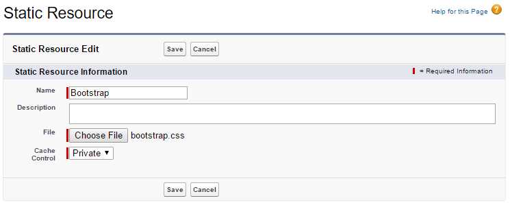 The Static Resources Detail Page