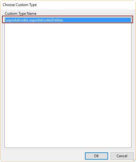 Choosing the Custom Type for the Data Model