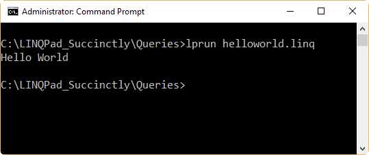 Running the helloworld.linq Query