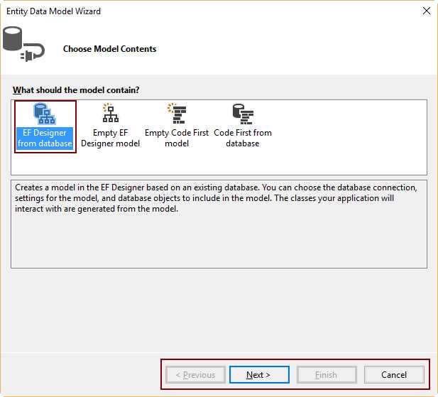 The Entity Data Model Wizard