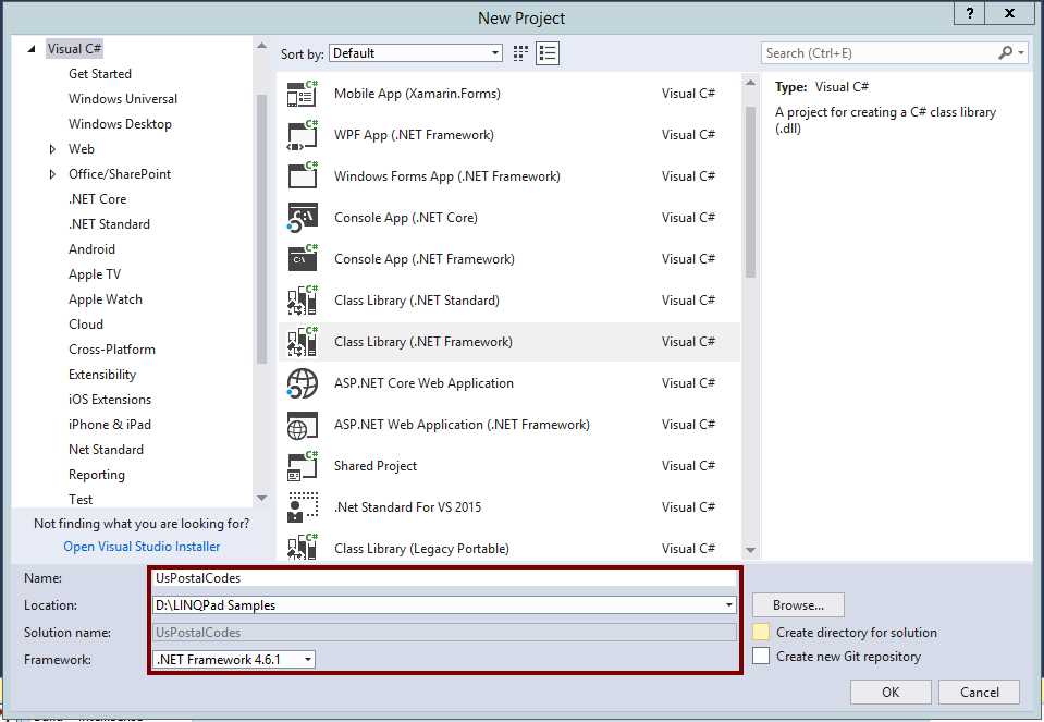 The UsPostalCodes Class Library Project