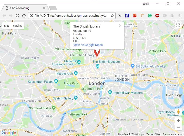 Reverse geocoding in action.