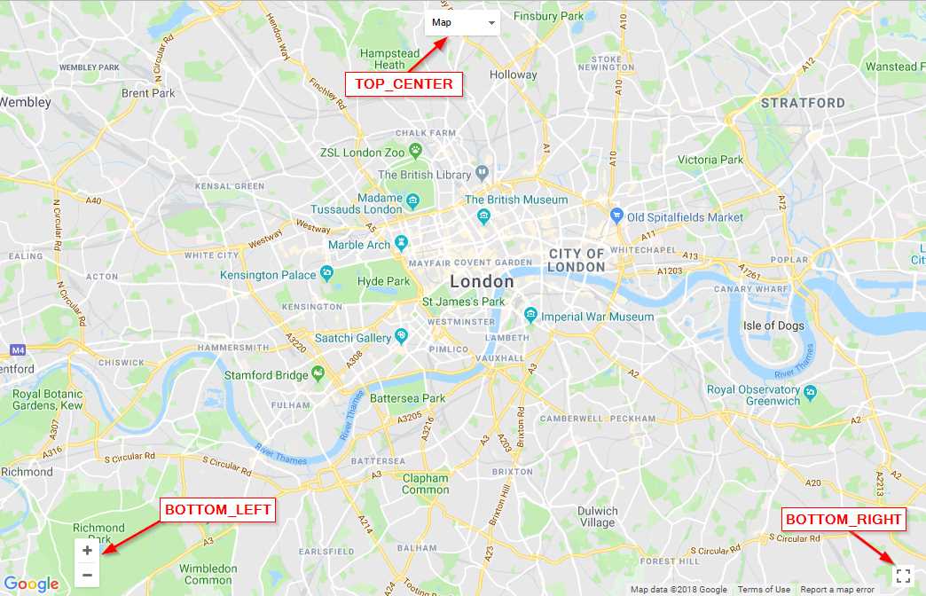 The relocated and restyled map controls.