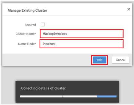 Adding an existing cluster in Cluster Manager