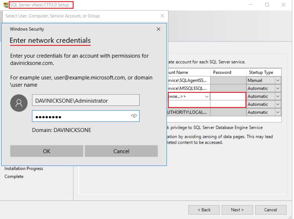Designating accounts for PolyBase services in SQL Server 2019 installation
