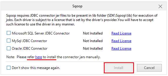 JDBC connector is not installed