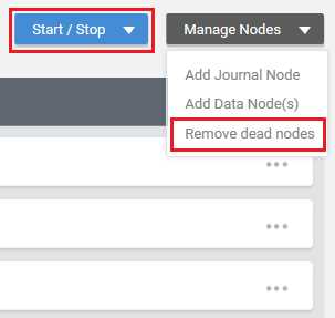 Remove dead nodes and Start/Stop all nodes