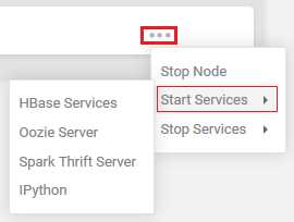 Starting services via the three gray dots