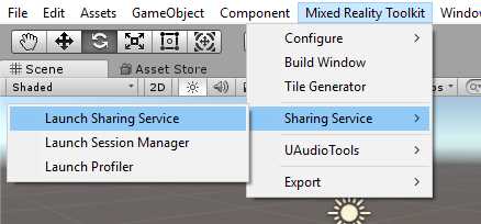 Launching Sharing Service Using Mixed Reality Toolkit