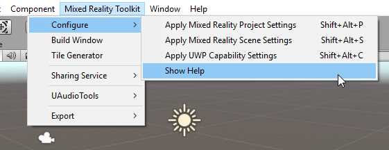 Mixed Reality Toolkit Menu