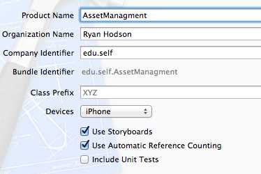 Configuring the new project