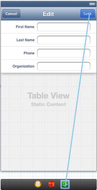Creating the unwind segue for the Save button