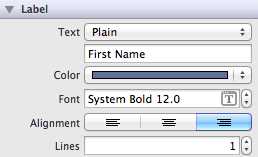 Final attributes for the label