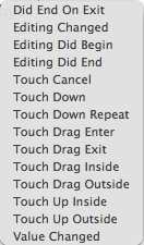 Selecting an event for the action