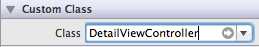 Setting the new Table View Controller’s class