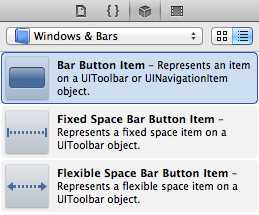 The Bar Button Item in the Object Library